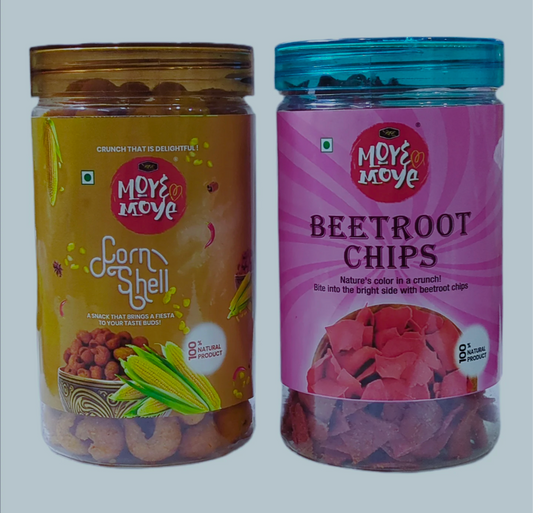 Corn Shell 155 g + Beetroot Chips  120 g (Pack of 2 COMBO)