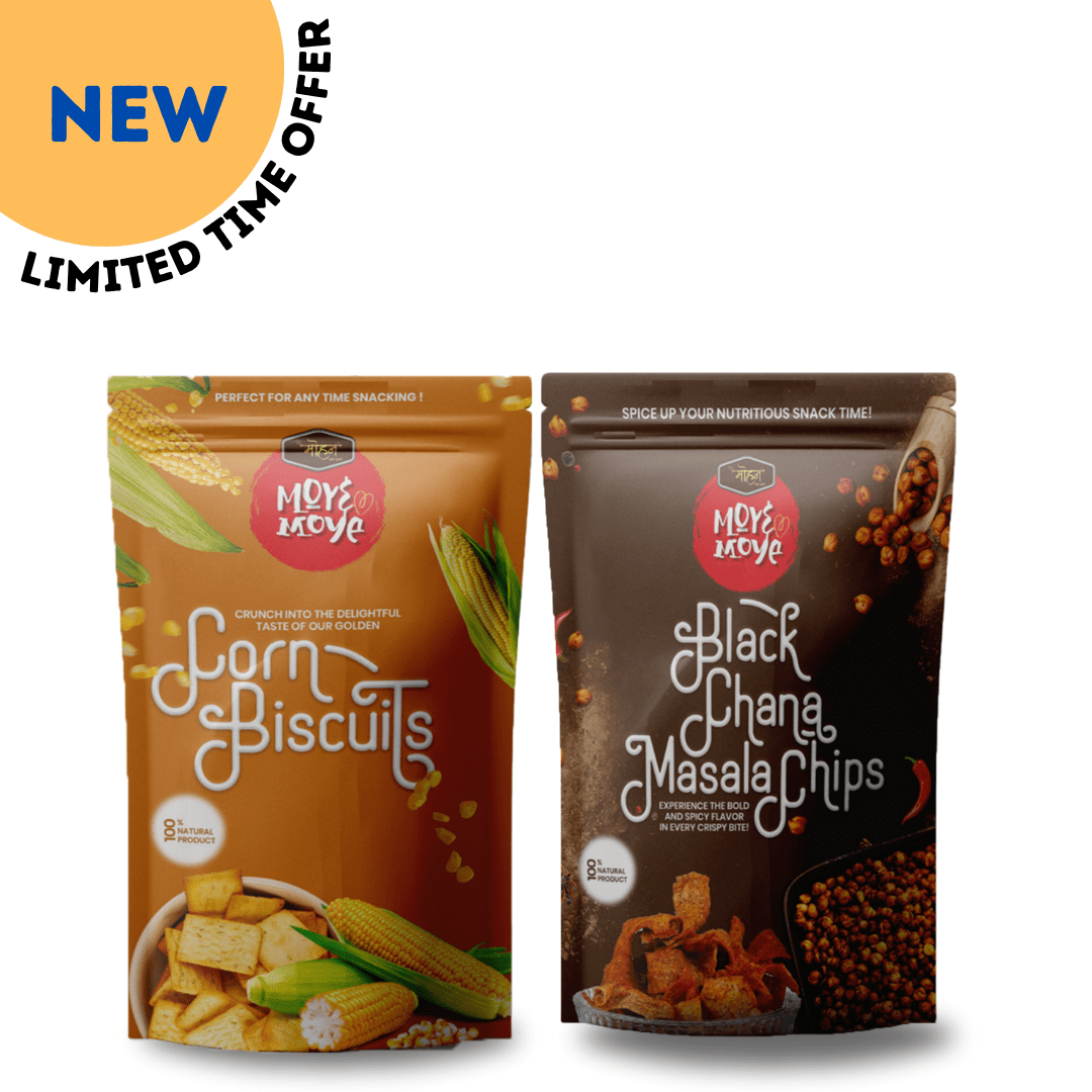 Black Chana Masala Chips + Corn Biscuits Snack (Pack of 2 COMBO)