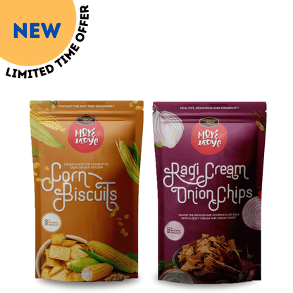 Corn Biscuit Snack  + Ragi Cream Onion Chips (Pack of 2 COMBO)