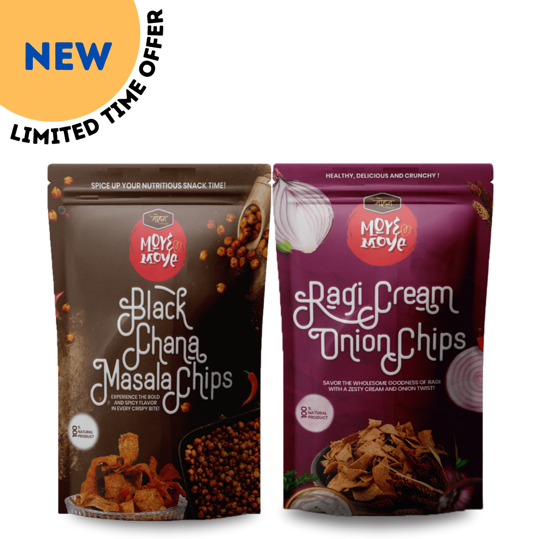 Black Chana Masala Chips + Ragi Cream Onion Chips (Pack of 2 COMBO)