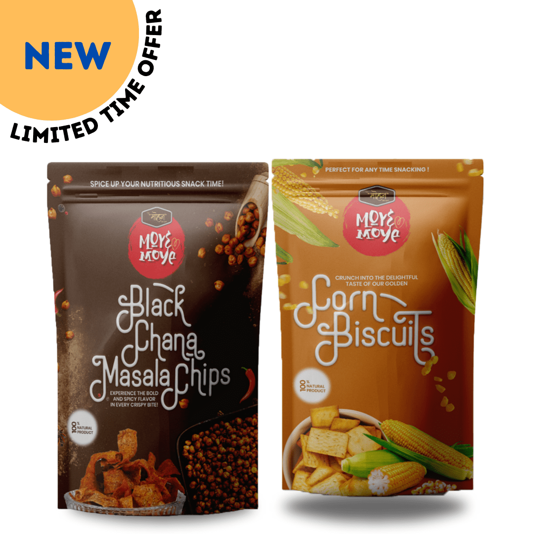 Black Chana Masala Chips + Corn Biscuits Snack (Pack of 2 COMBO)