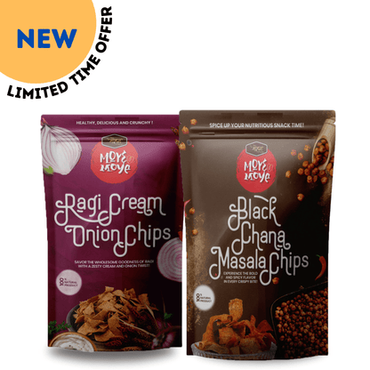 Ragi Cream Onion Chips + Black Chana Masala Chips Snack (Pack of 2 COMBO)