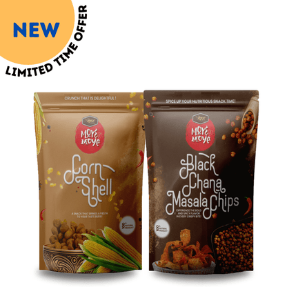 Corn Shell Snack + Black Chana Masala Chips (Pack of 2 COMBO)