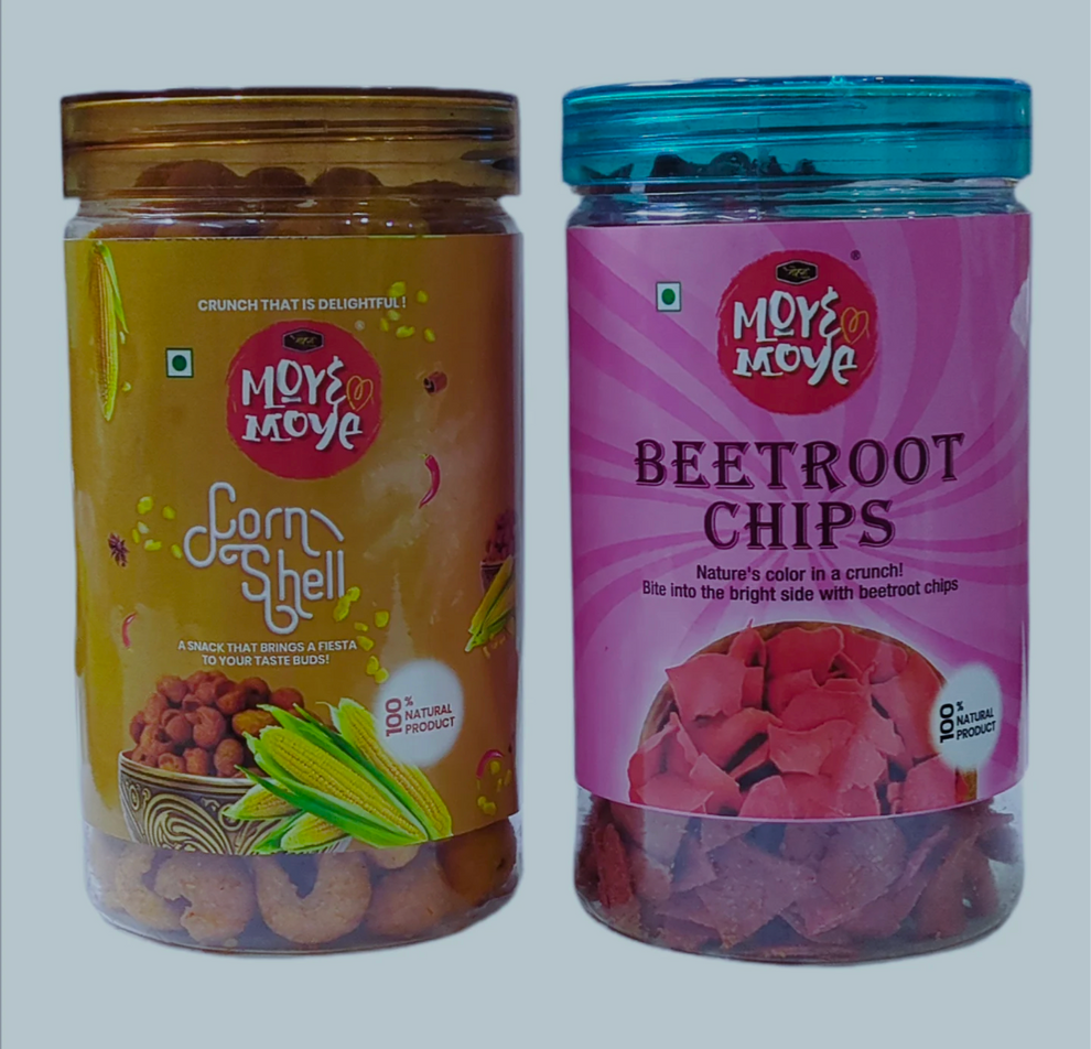 Corn Shell 155 g + Beetroot Chips 120 g (Pack of 2 COMBO)