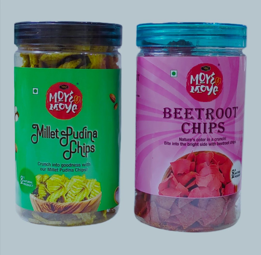 Beetroot Chips 120 g + Millet Pudina chips  120 g (Pack of 2 COMBO)