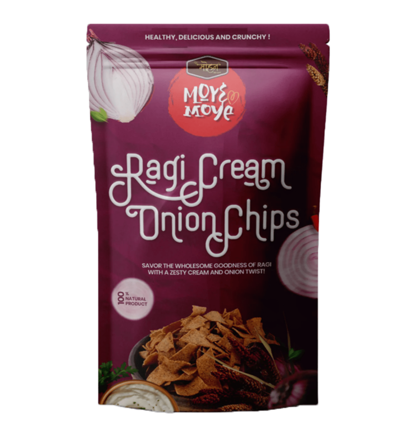 Ragi Cream Onion Chips + Corn Shell Snack (Pack of 2 COMBO)